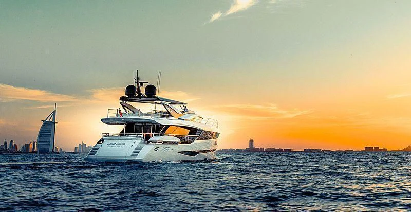 a boat in the water aboard MAXIMUS Yacht for Sale