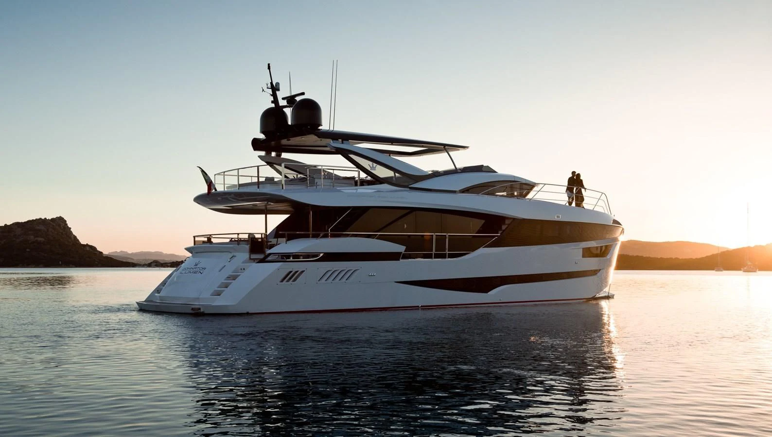 a white yacht on the water aboard MAXIMUS Yacht for Sale