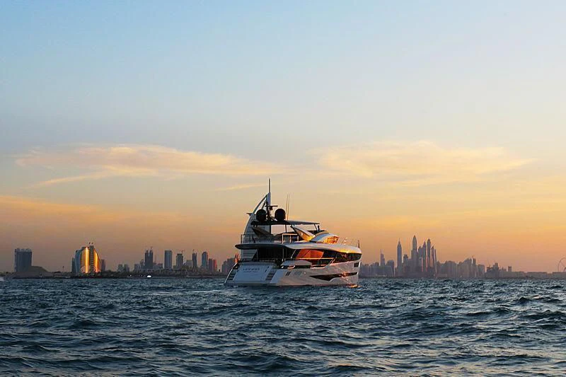 a boat in the water aboard MAXIMUS Yacht for Sale