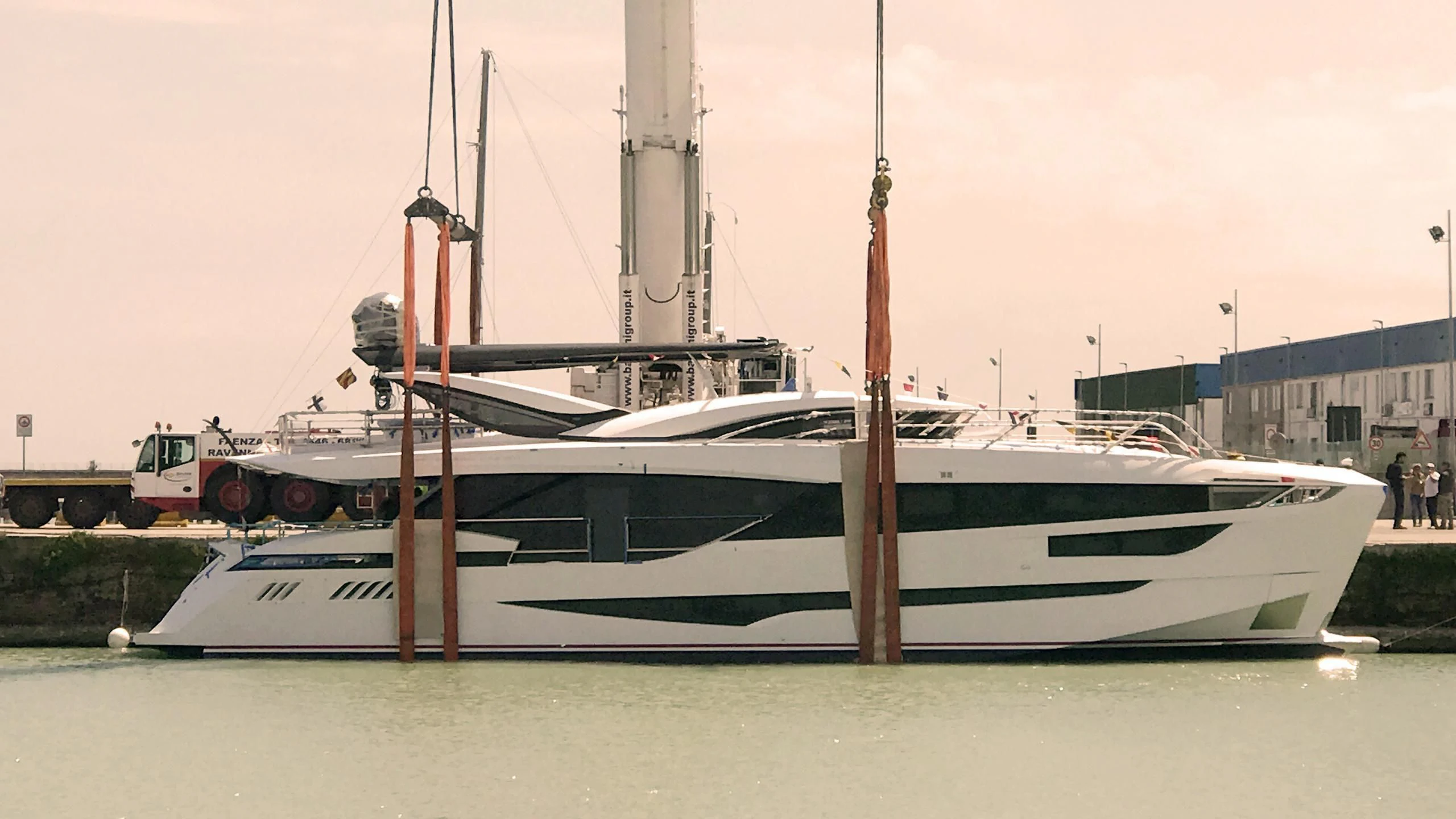 a large white boat aboard MAXIMUS Yacht for Sale
