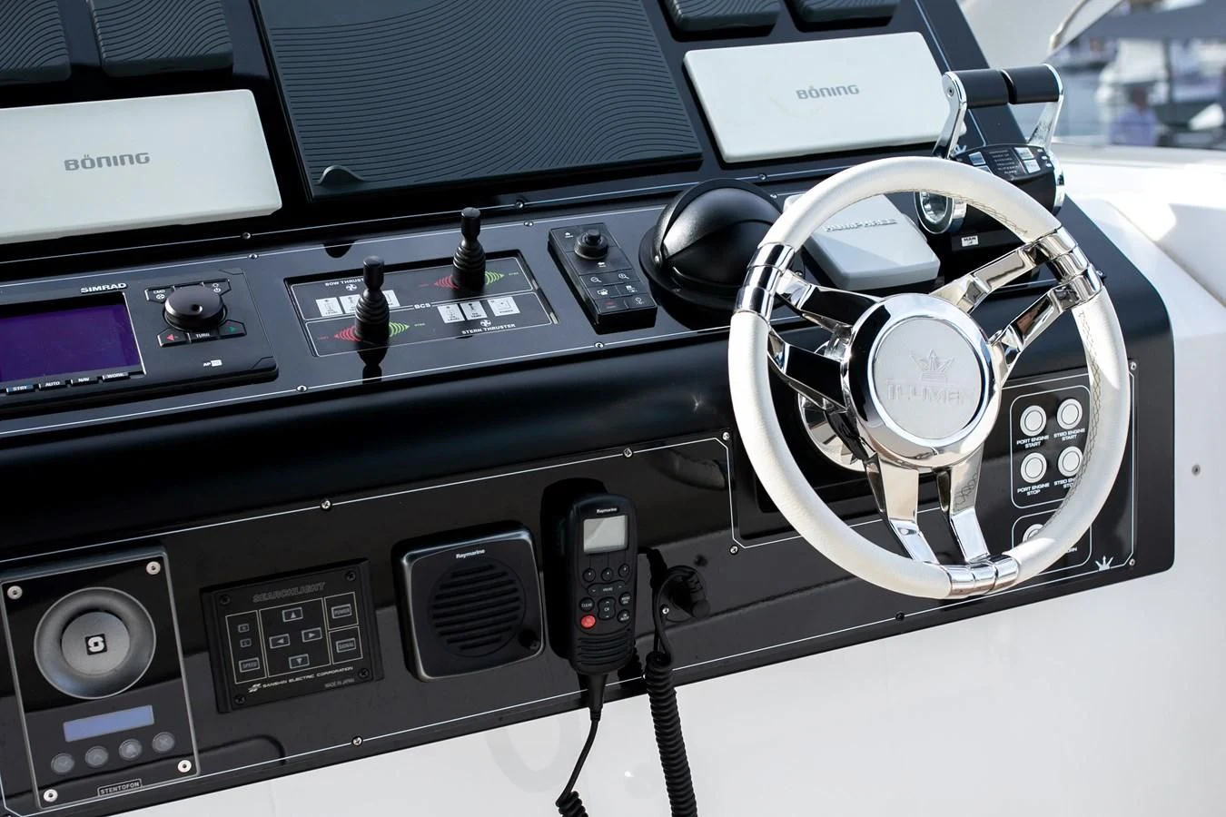 a car with a steering wheel aboard MAXIMUS Yacht for Sale