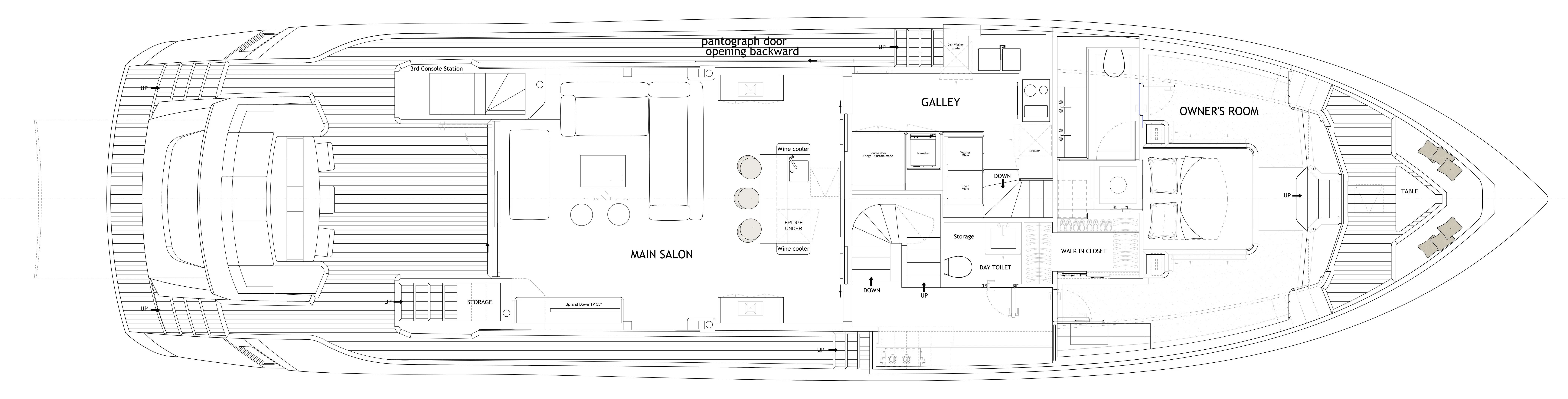 diagram, engineering drawing aboard MAXIMUS Yacht for Sale