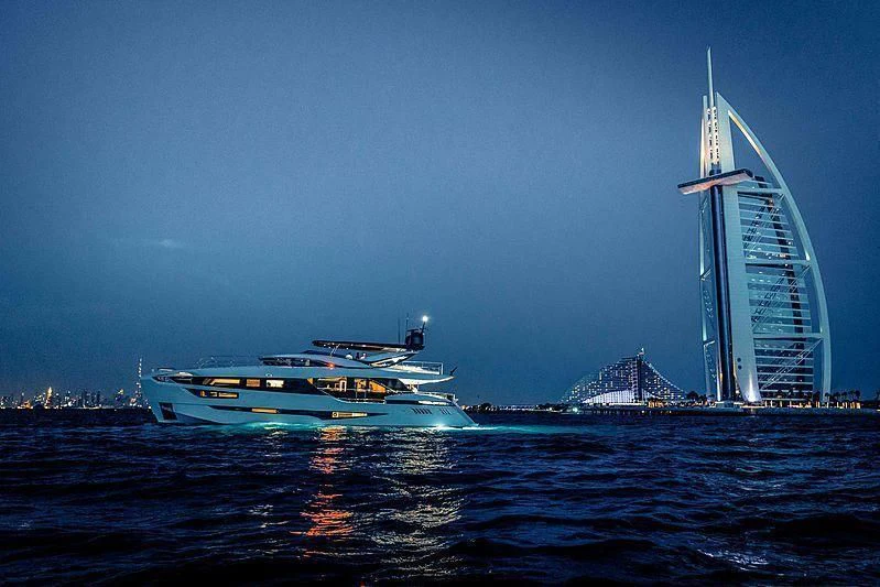 a boat sailing on the water aboard MAXIMUS Yacht for Sale