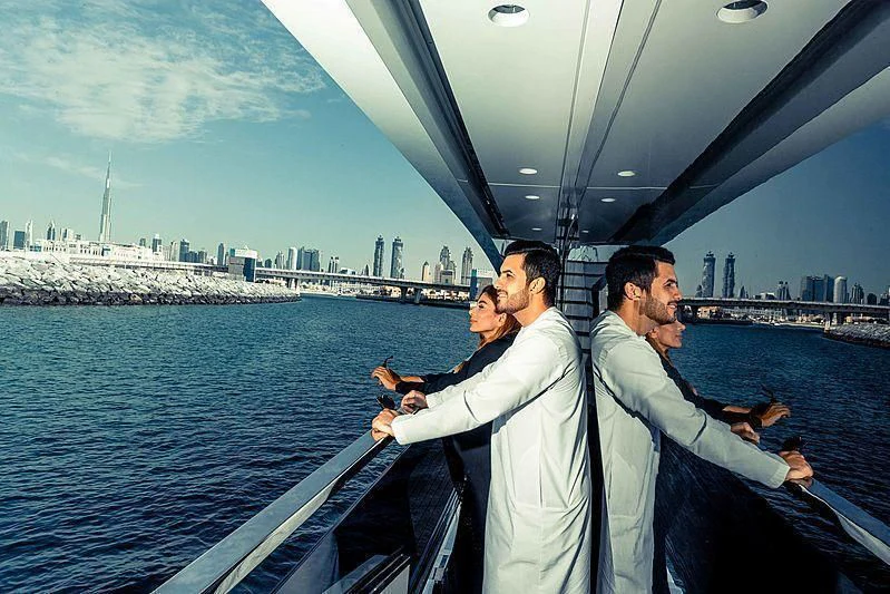 a group of men on a boat aboard MAXIMUS Yacht for Sale