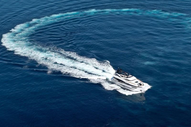 a boat in the water aboard MAXIMUS Yacht for Sale