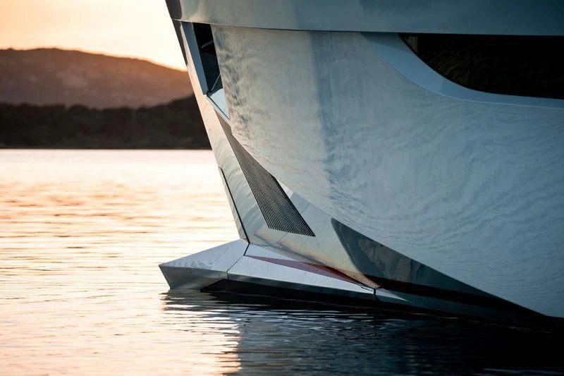 a close-up of a sailboat on water aboard MAXIMUS Yacht for Sale