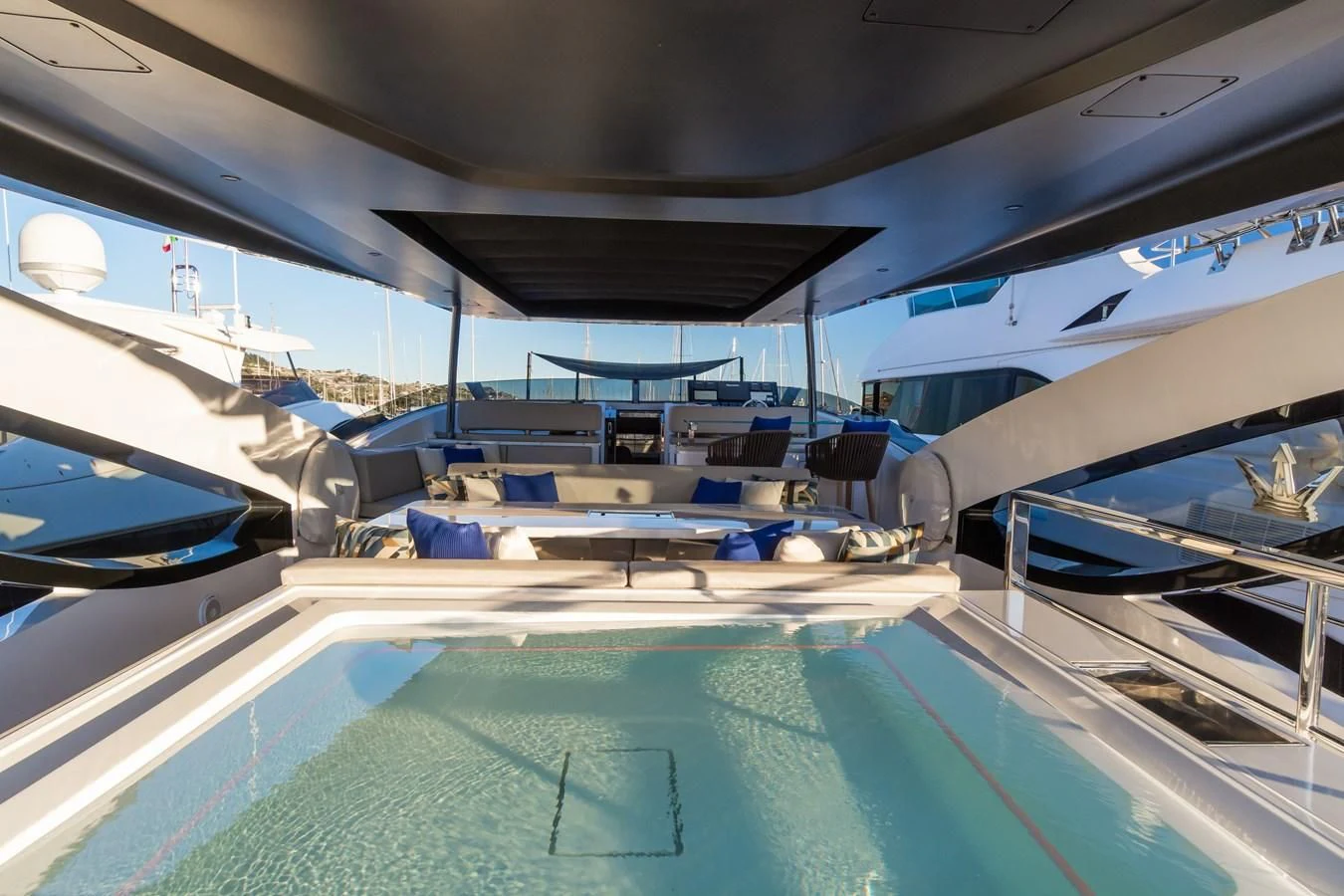 inside of an airplane aboard MAXIMUS Yacht for Sale