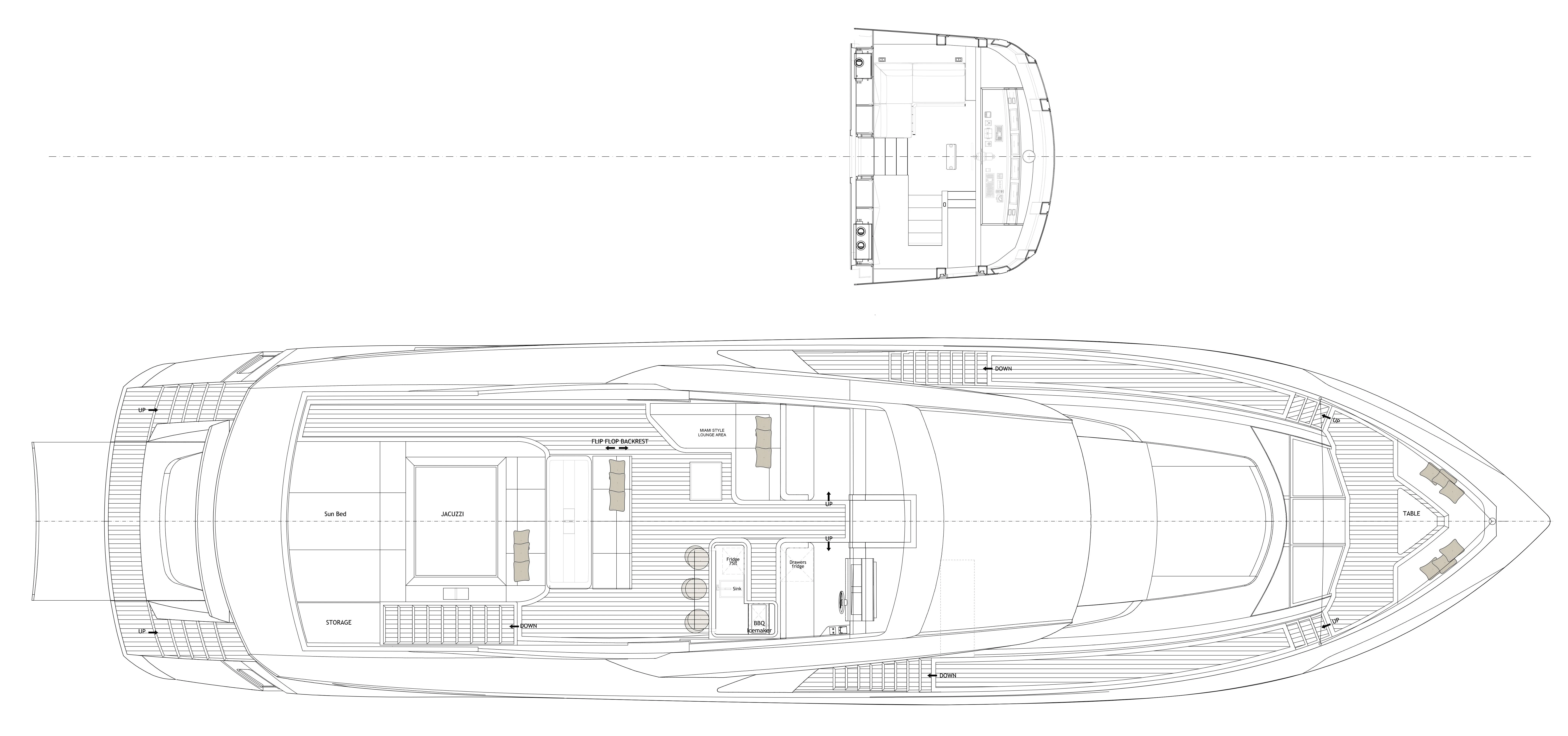 diagram, engineering drawing aboard MAXIMUS Yacht for Sale