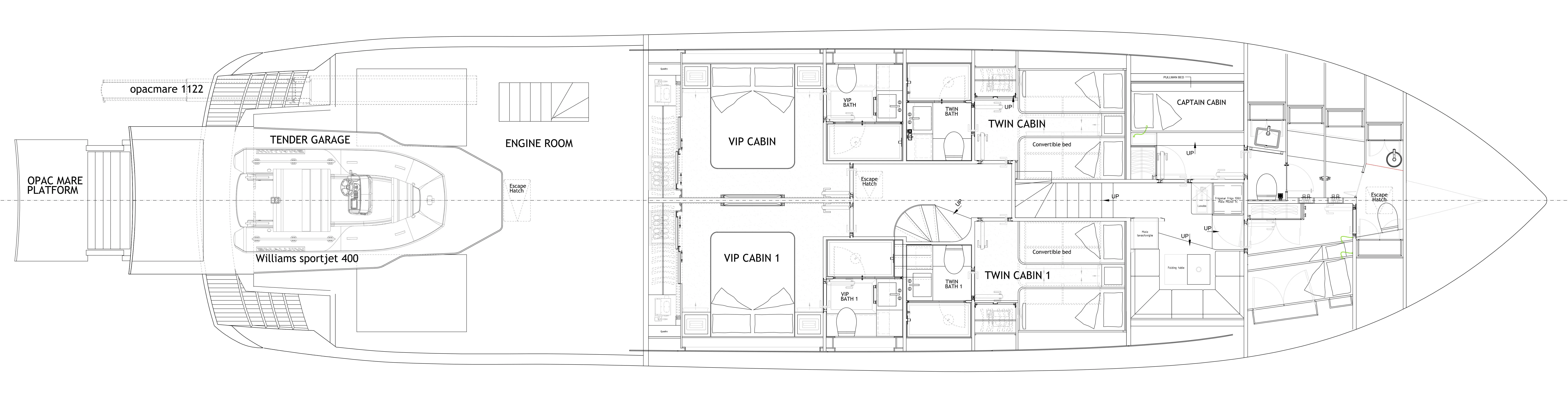 diagram, engineering drawing aboard MAXIMUS Yacht for Sale