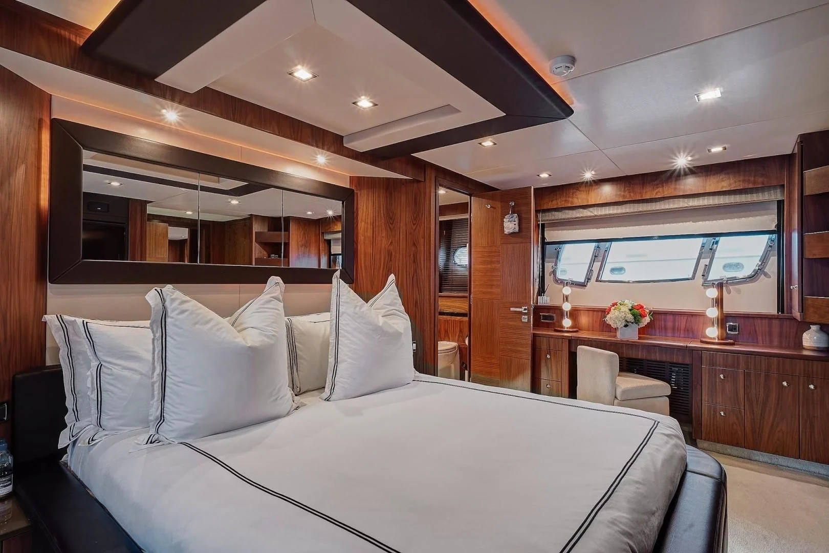 a bed in a room aboard SPLASHED OUT Yacht for Sale