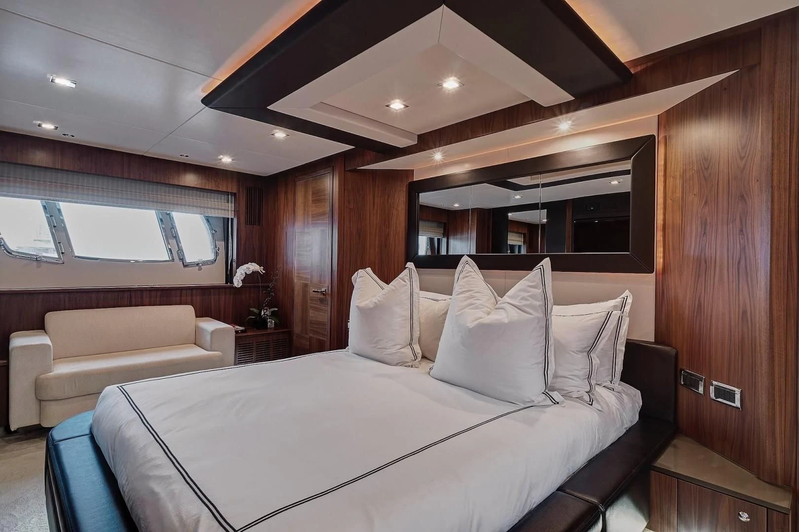 a bed in a room aboard SPLASHED OUT Yacht for Sale
