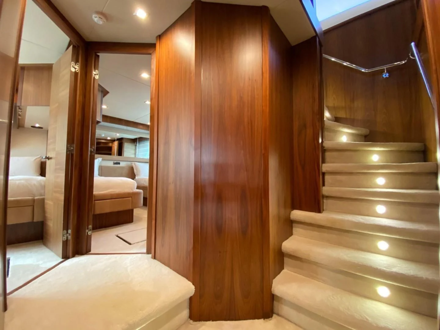 a wood door in a room aboard SPLASHED OUT Yacht for Sale