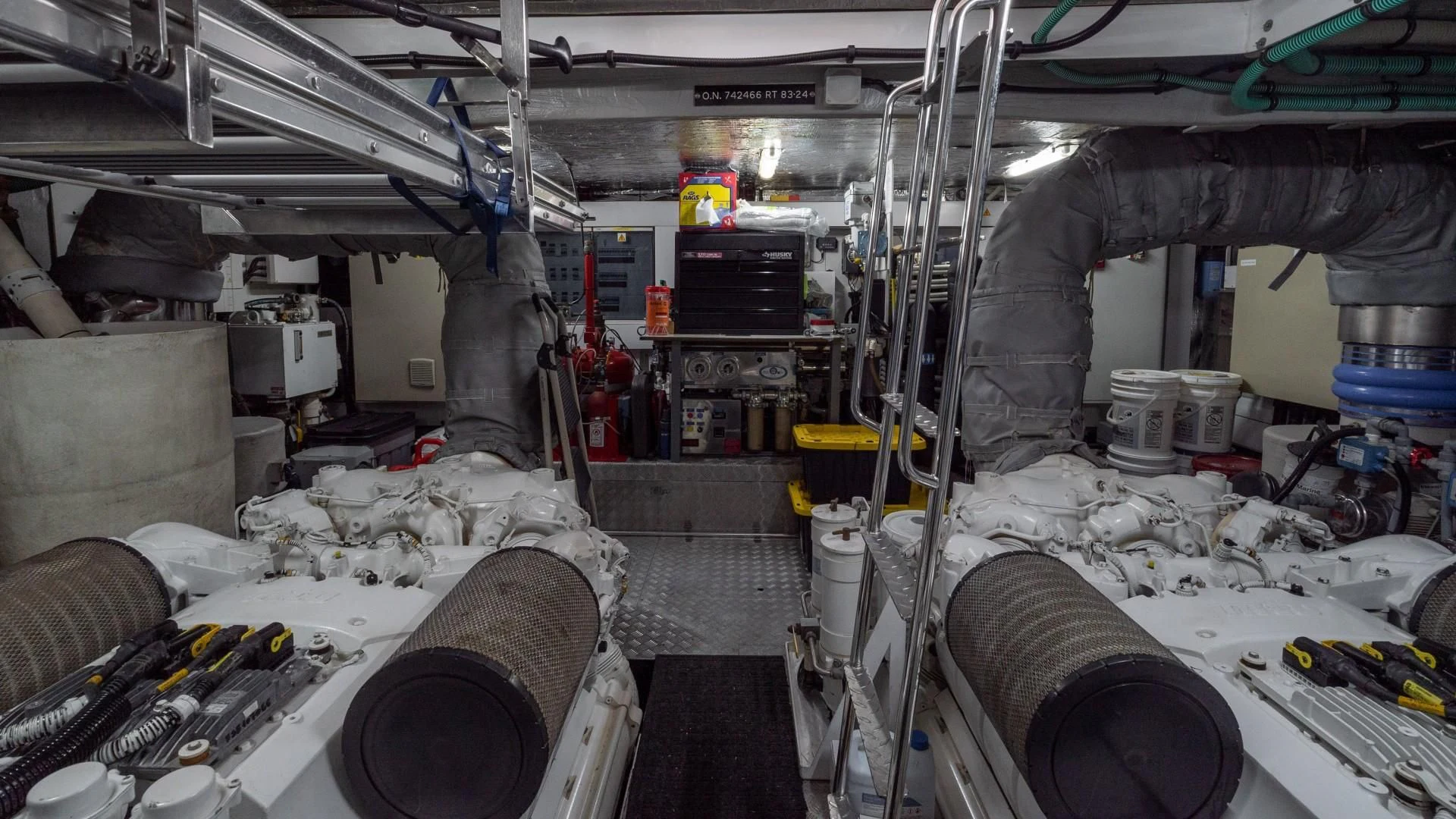 a room with machinery and equipment aboard SPLASHED OUT Yacht for Sale