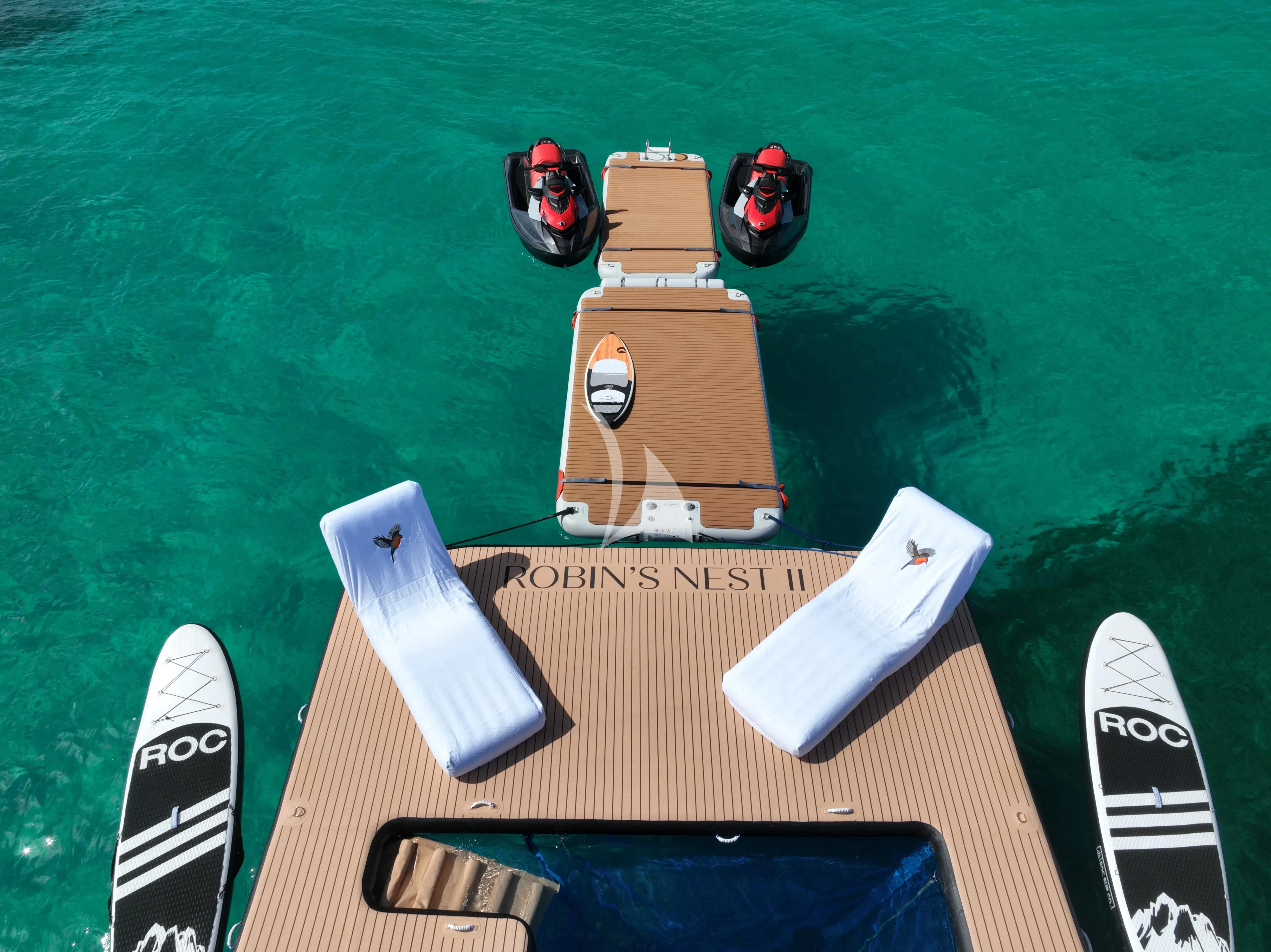 a group of objects on a table aboard JULIA DOROTHY Yacht for Sale