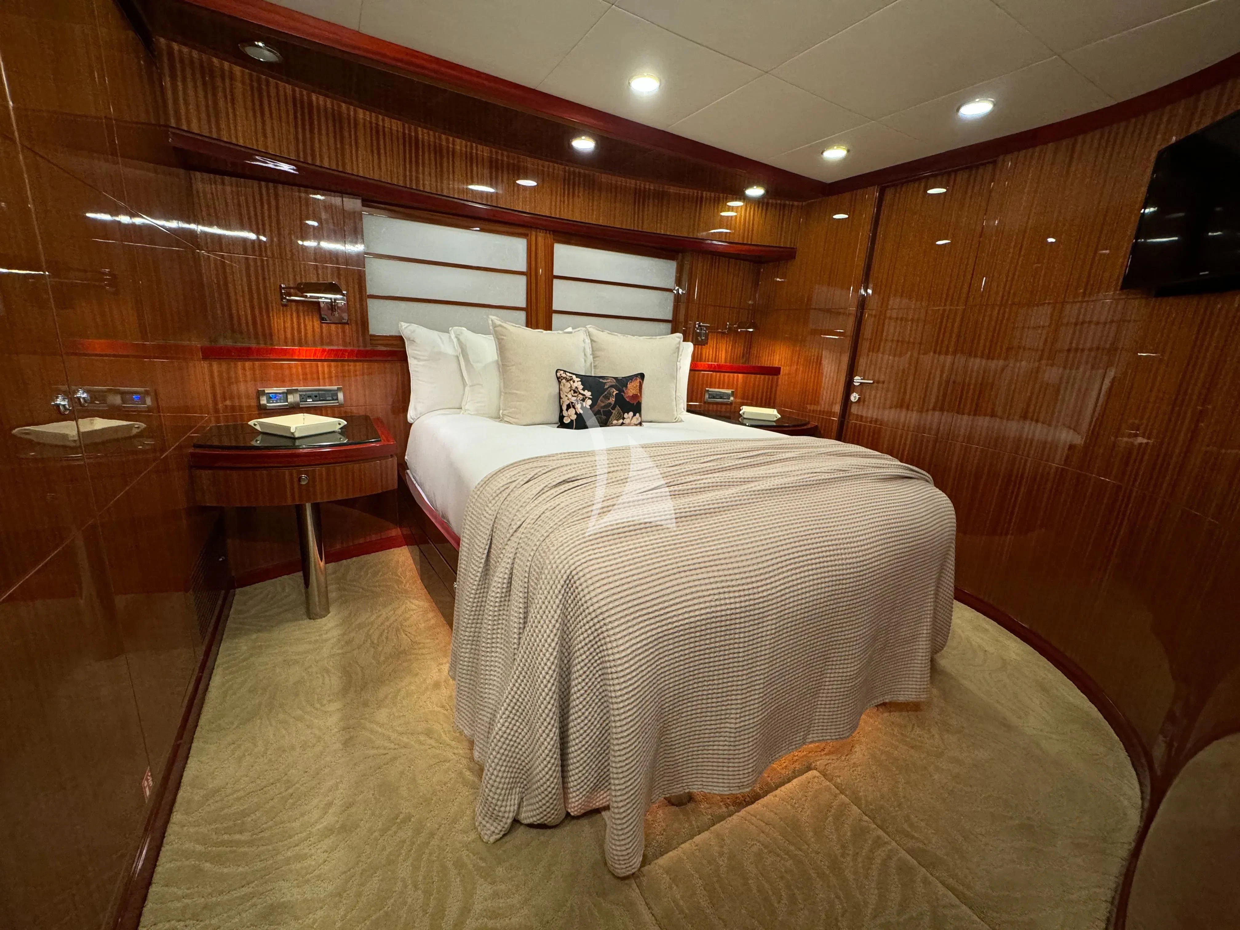 a bed in a room aboard JULIA DOROTHY Yacht for Sale