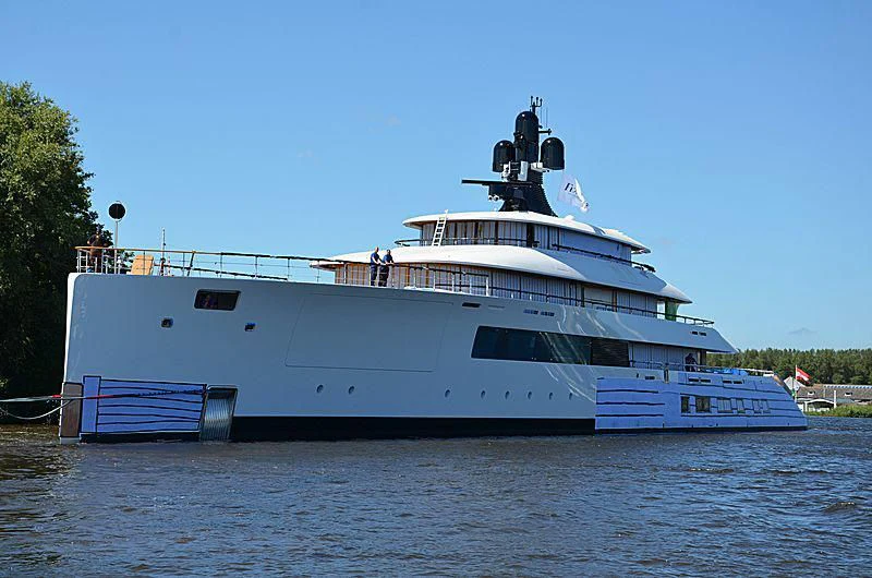 a large white boat aboard 818 Yacht for Sale
