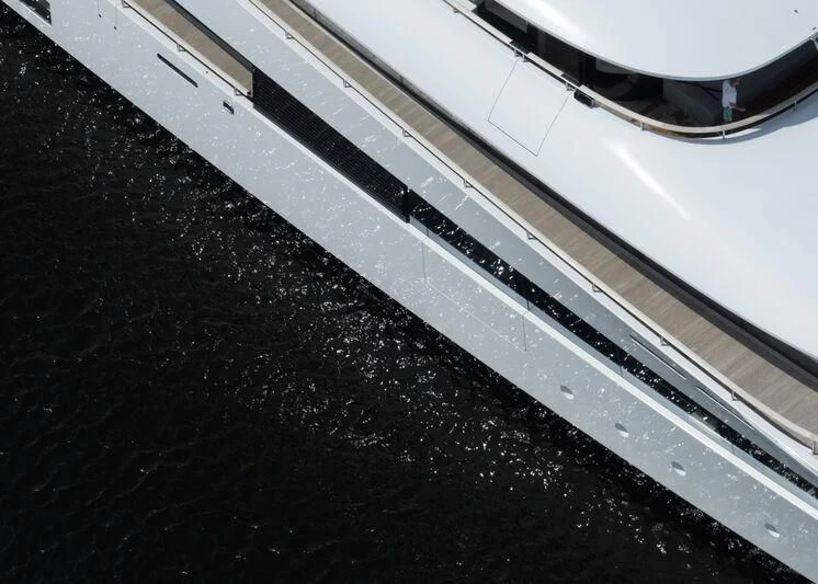 a close-up of a plane wing aboard 818 Yacht for Sale