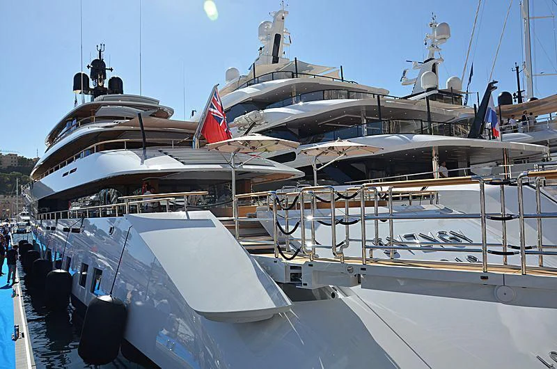 a large boat docked aboard 818 Yacht for Sale