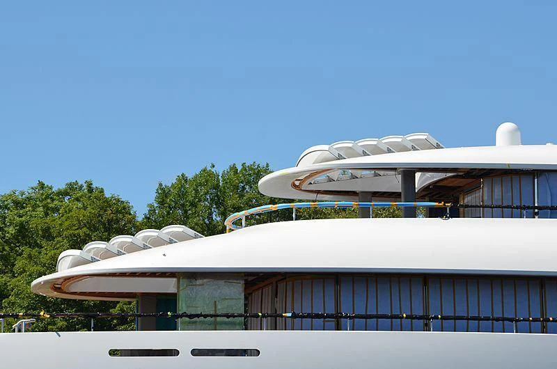 a building with a white roof aboard 818 Yacht for Sale