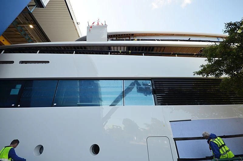 a train on the railway tracks aboard 818 Yacht for Sale