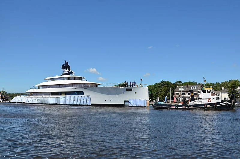 a large white ship docked aboard 818 Yacht for Sale