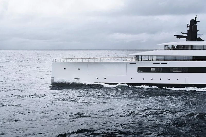 a large white ship in the water aboard 818 Yacht for Sale