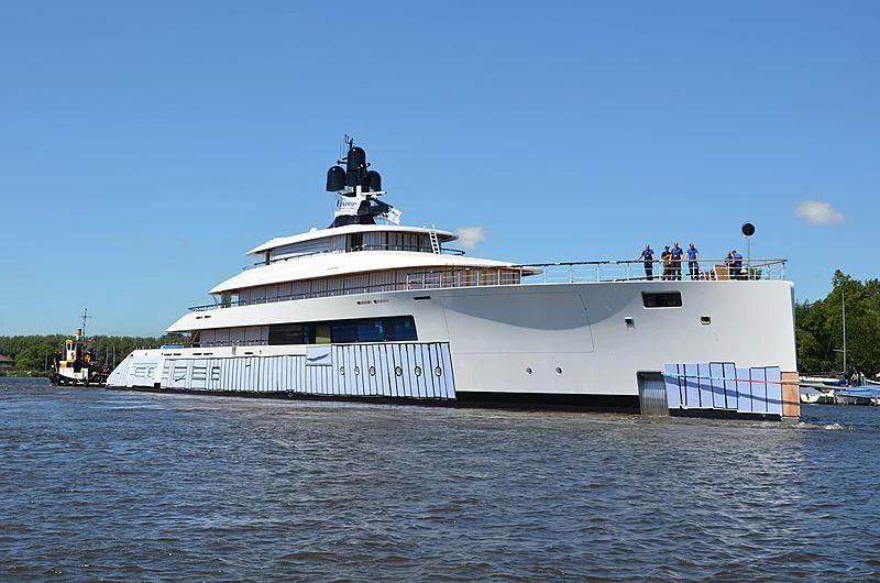 a large white boat aboard 818 Yacht for Sale
