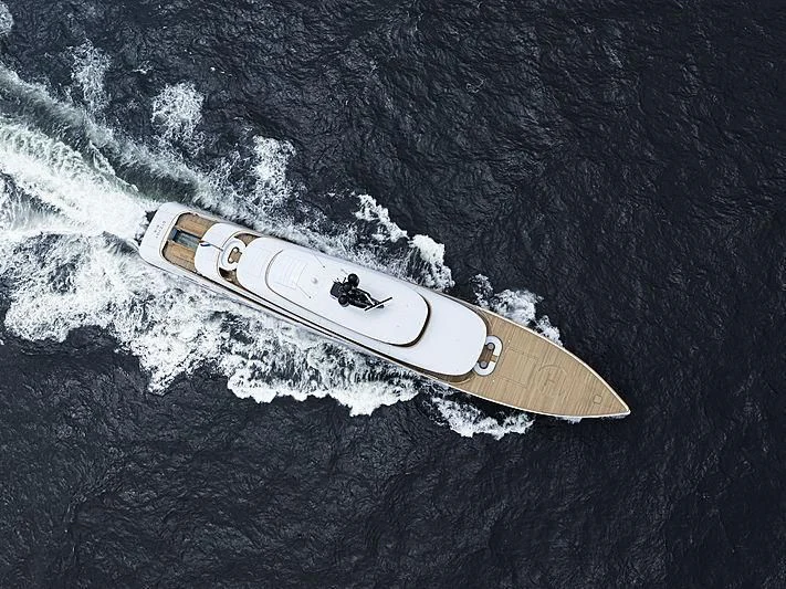a white and black object aboard 818 Yacht for Sale
