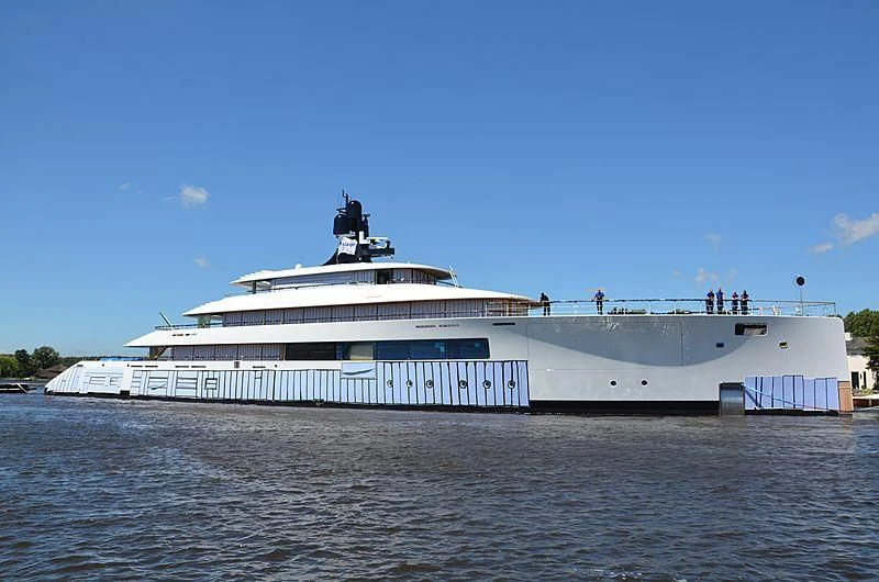 a large white boat on the water aboard 818 Yacht for Sale