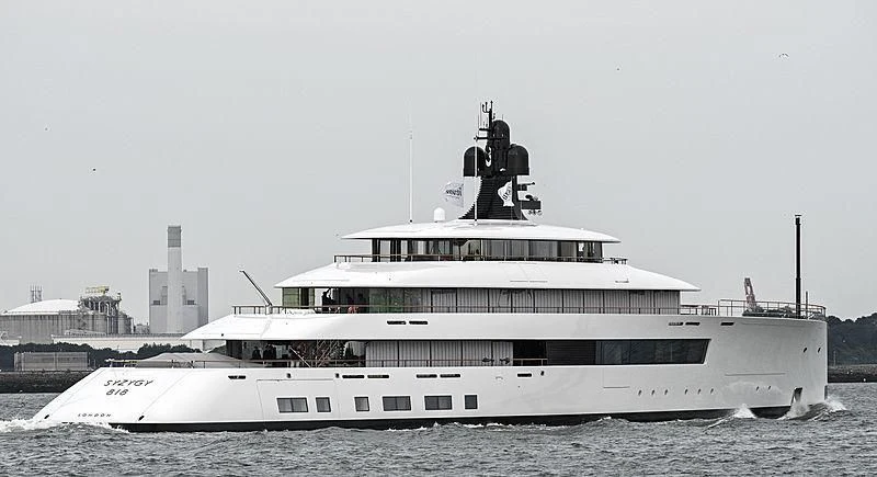 a large white boat aboard 818 Yacht for Sale