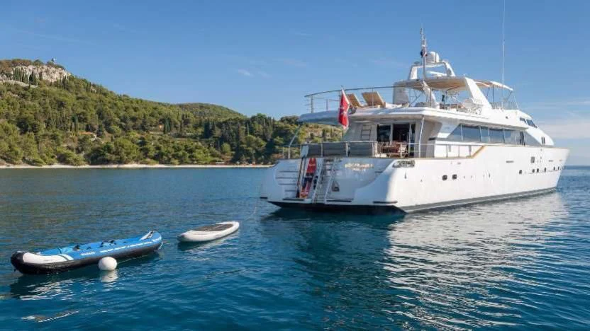 a boat in the water aboard MOONRAKER II Yacht for Sale