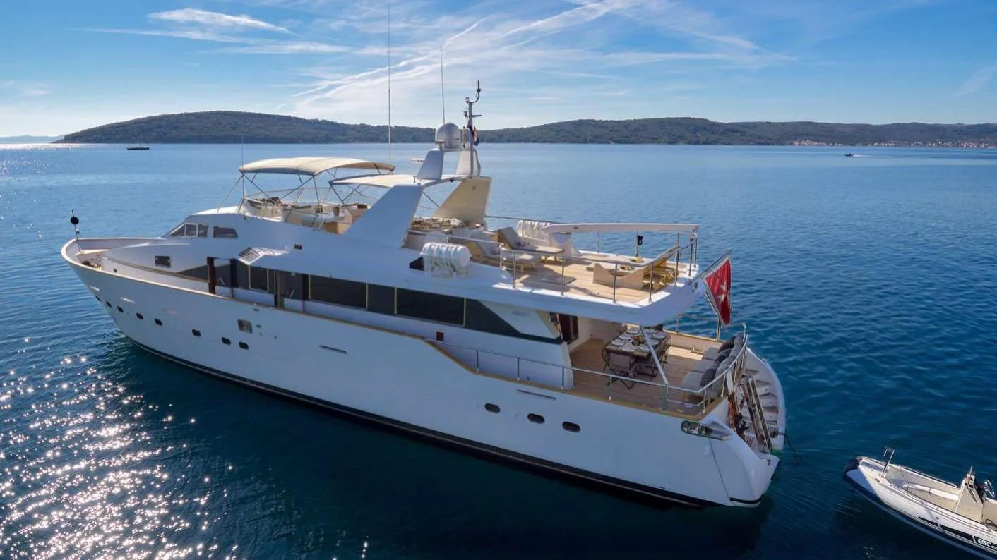a boat on the water aboard MOONRAKER II Yacht for Sale