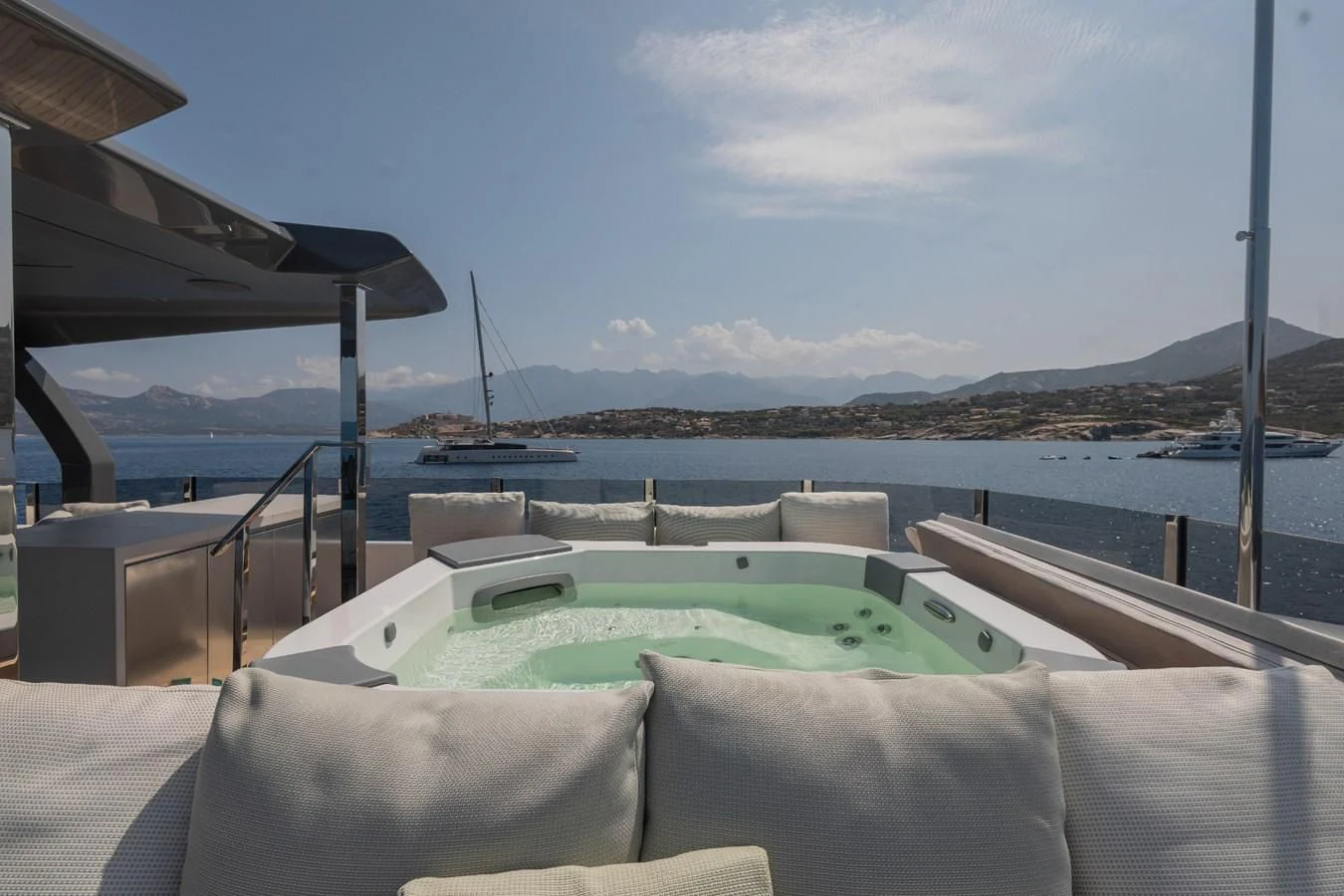 a boat on the water aboard FAMILIA Yacht for Sale