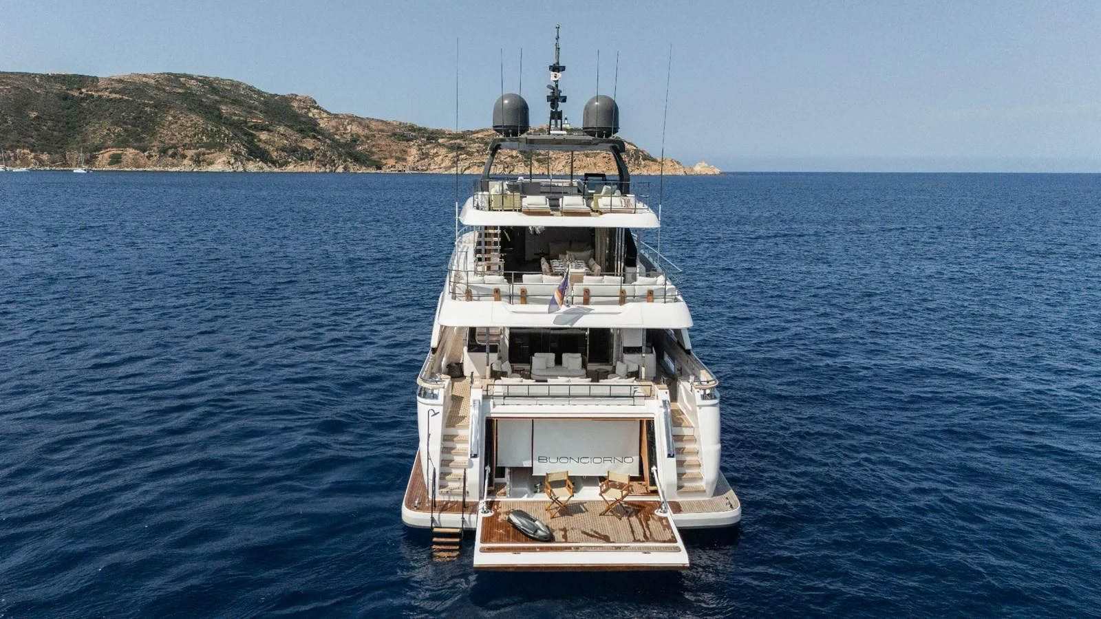 a boat in the water aboard FAMILIA Yacht for Sale