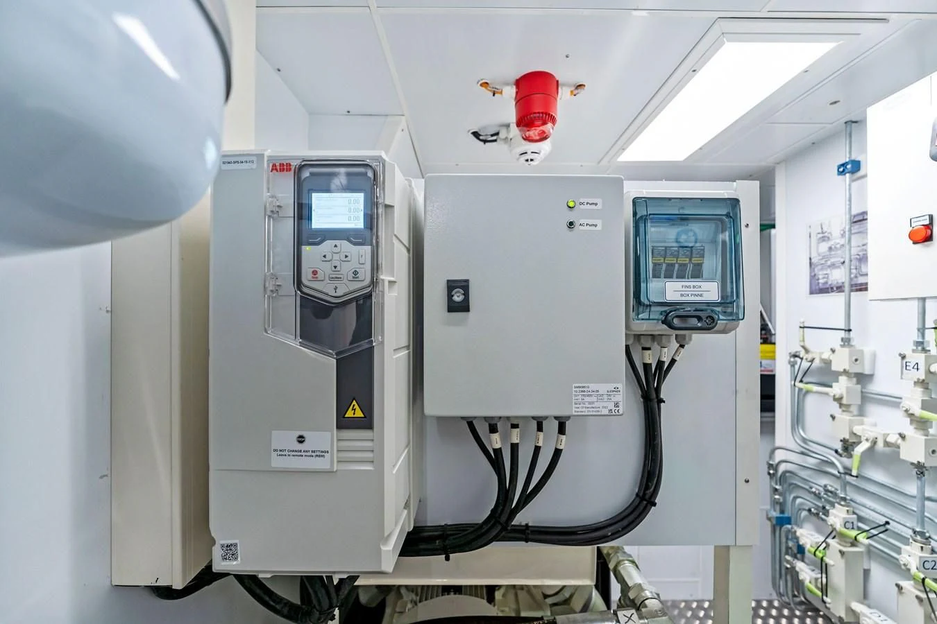 a machine in a room aboard FAMILIA Yacht for Sale