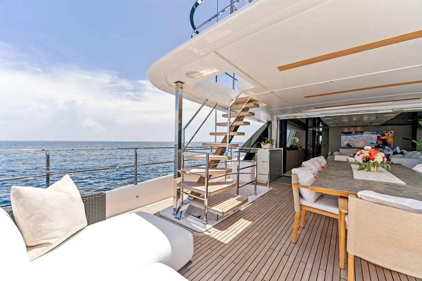 a boat on the water aboard FAMILIA Yacht for Sale