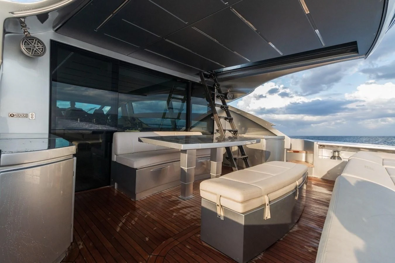 a boat on a deck aboard SUGAR Yacht for Sale