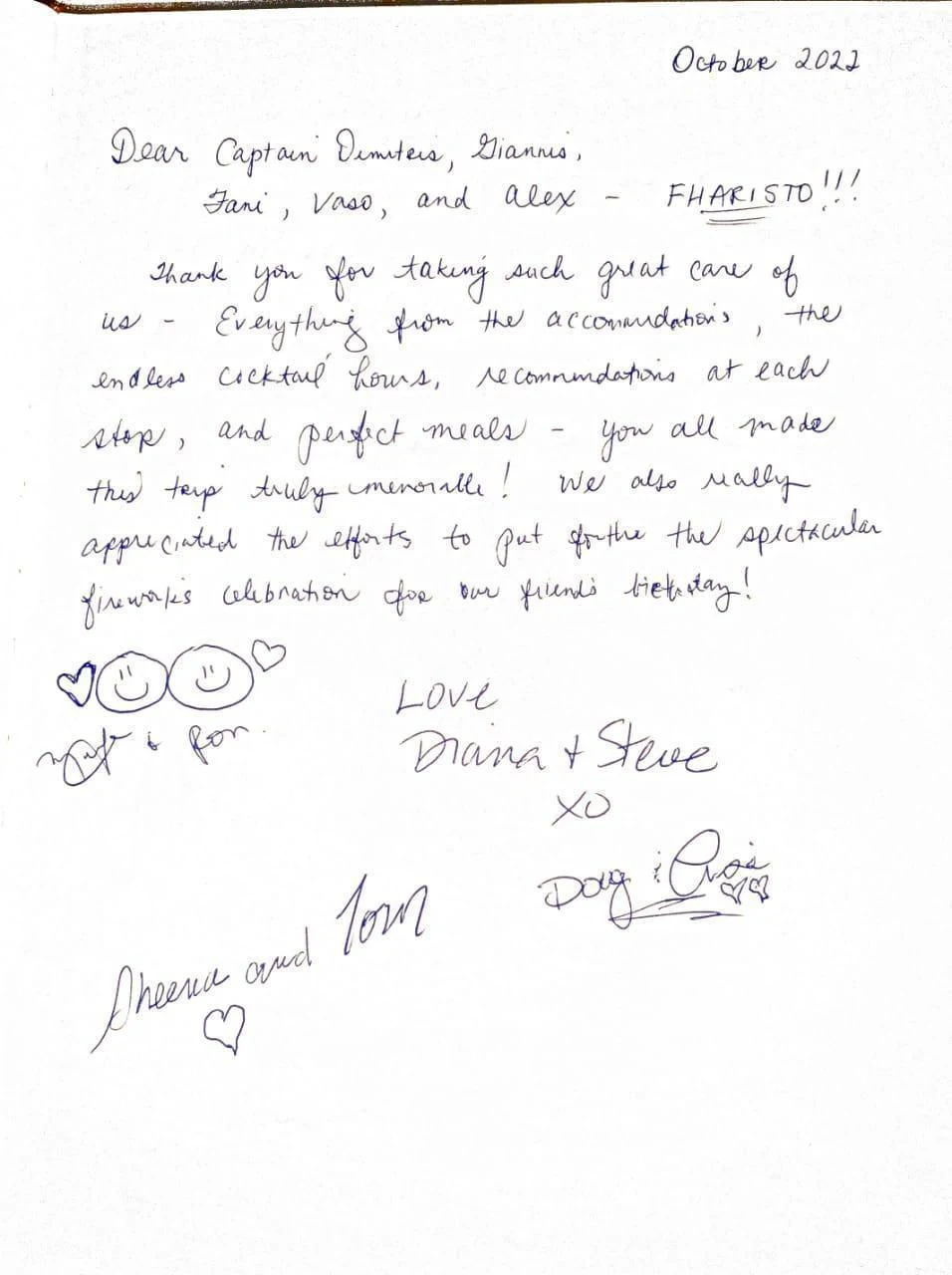 text, letter aboard DE ZEUS Yacht for Sale