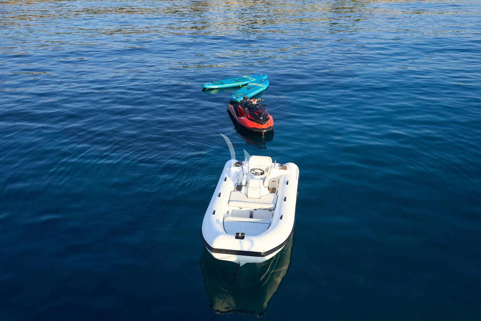 a boat in the water aboard DE ZEUS Yacht for Sale
