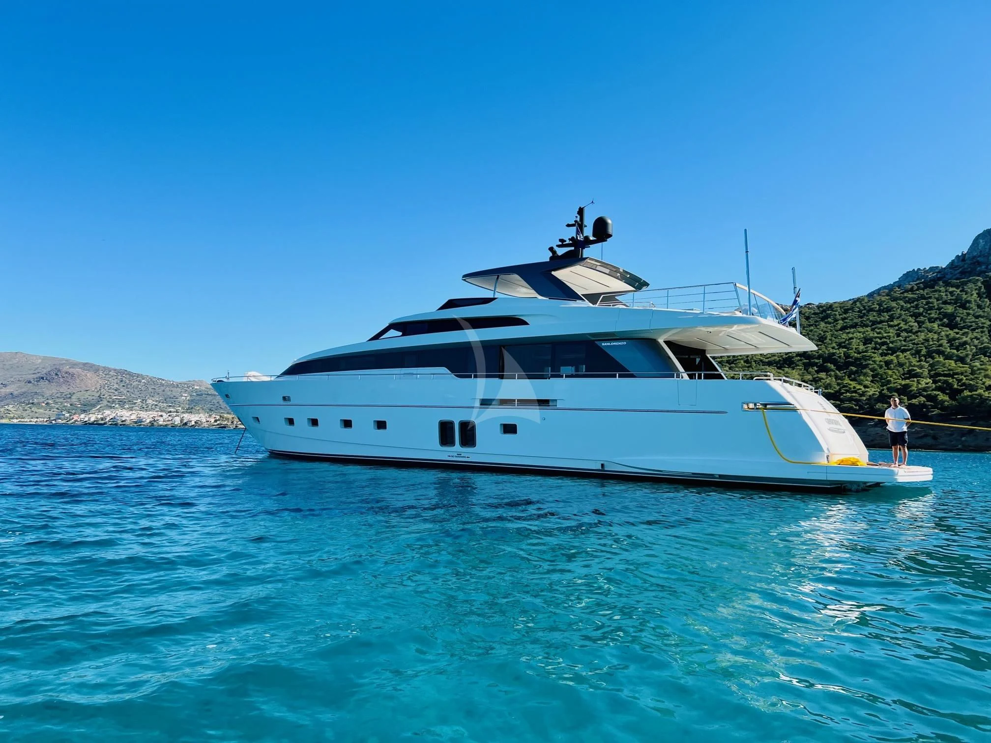 a boat on the water aboard DE ZEUS Yacht for Sale