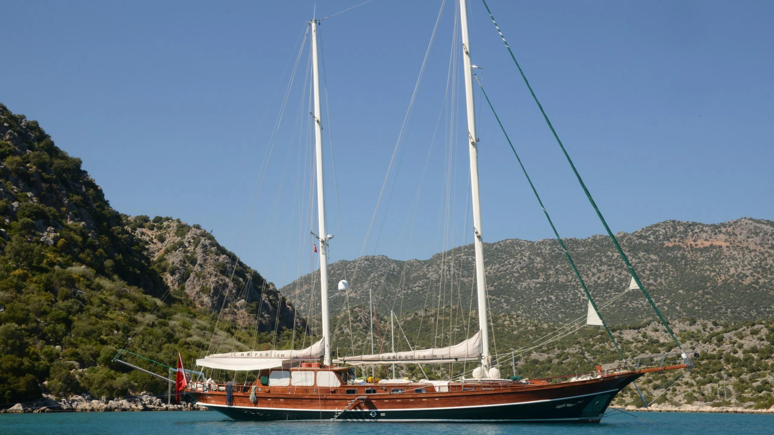 a sailboat on the water aboard CARPE DIEM 1 Yacht for Sale