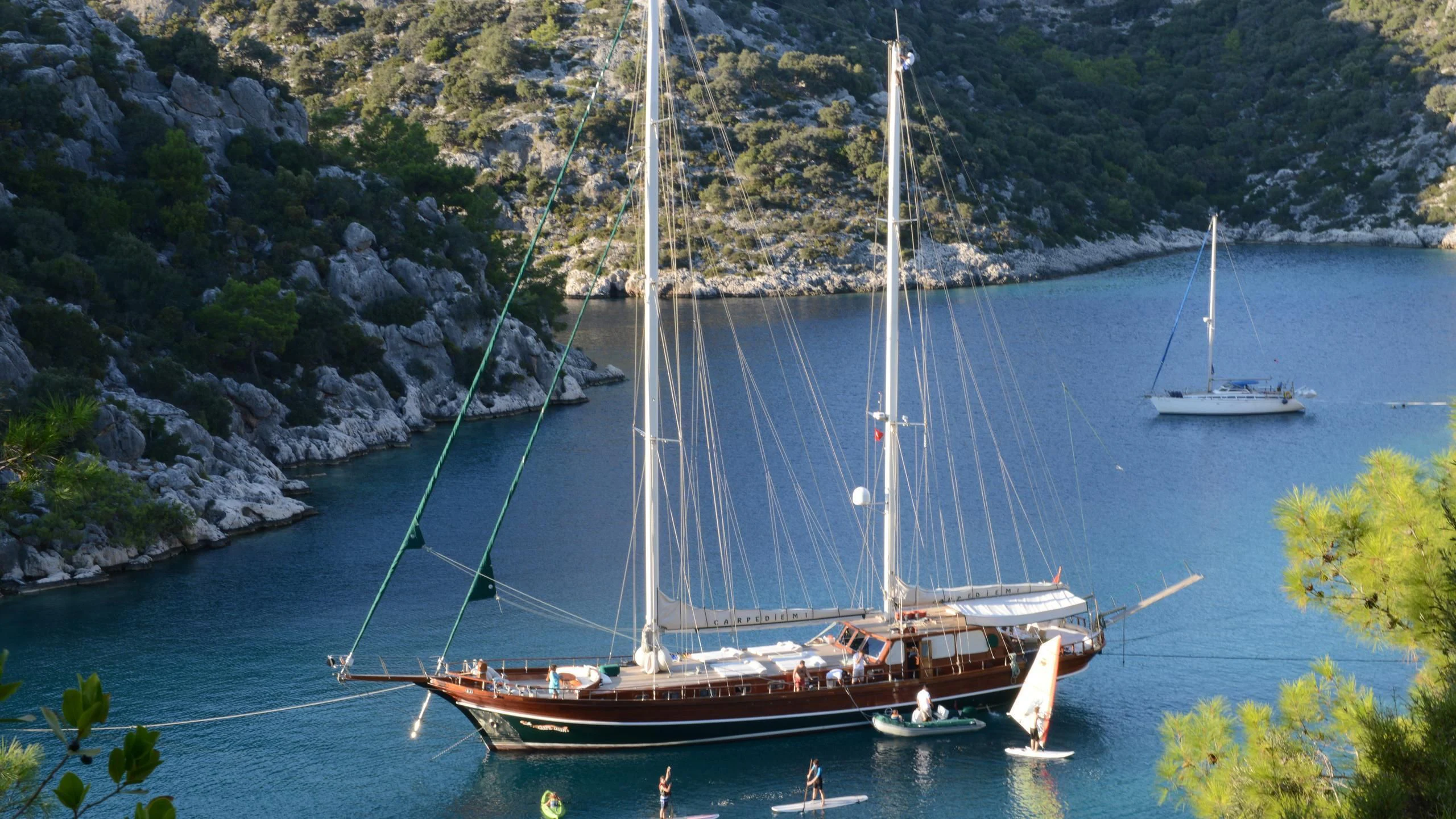 a sailboat on the water aboard CARPE DIEM 1 Yacht for Sale