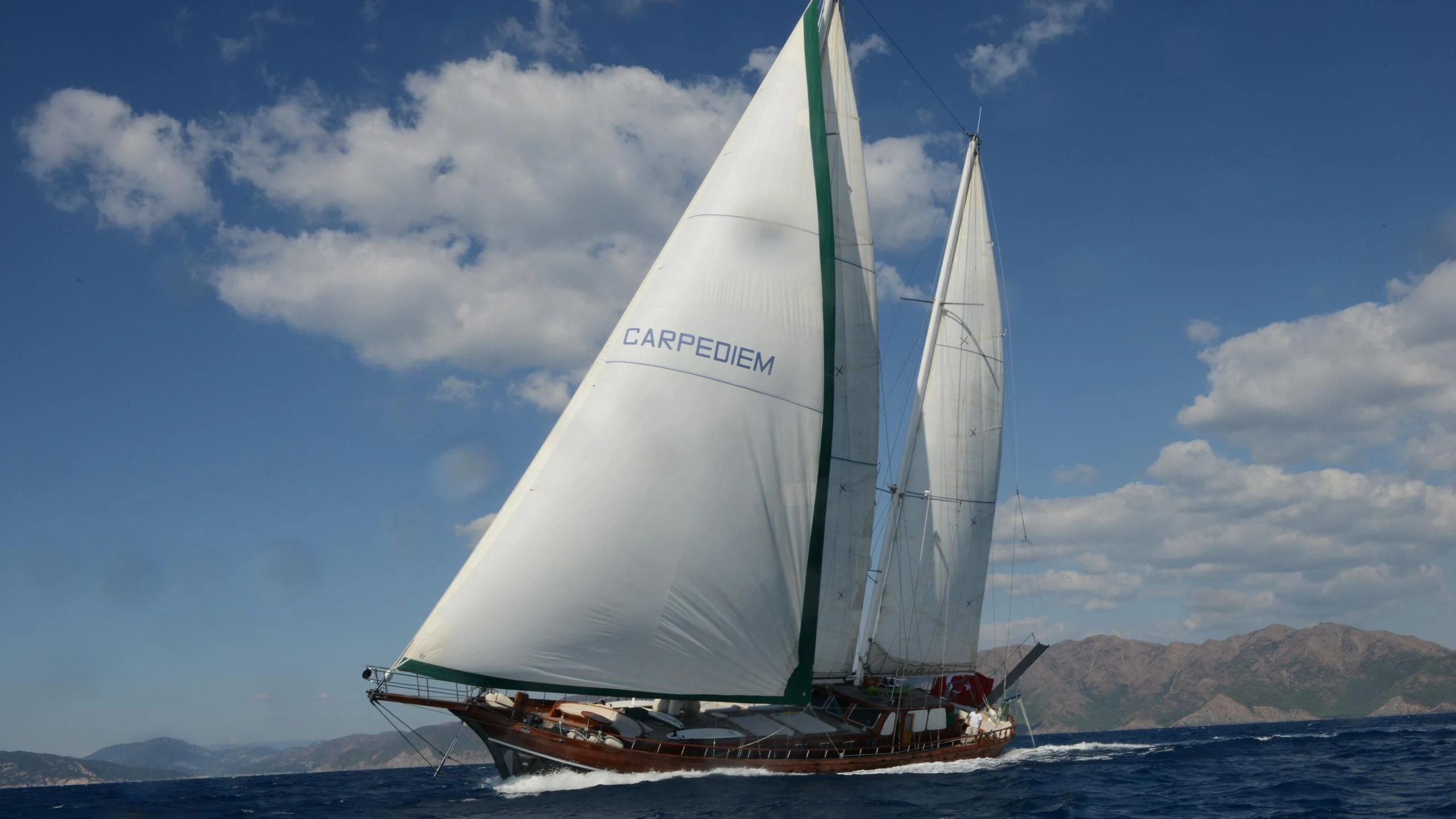 a sailboat on the water aboard CARPE DIEM 1 Yacht for Sale