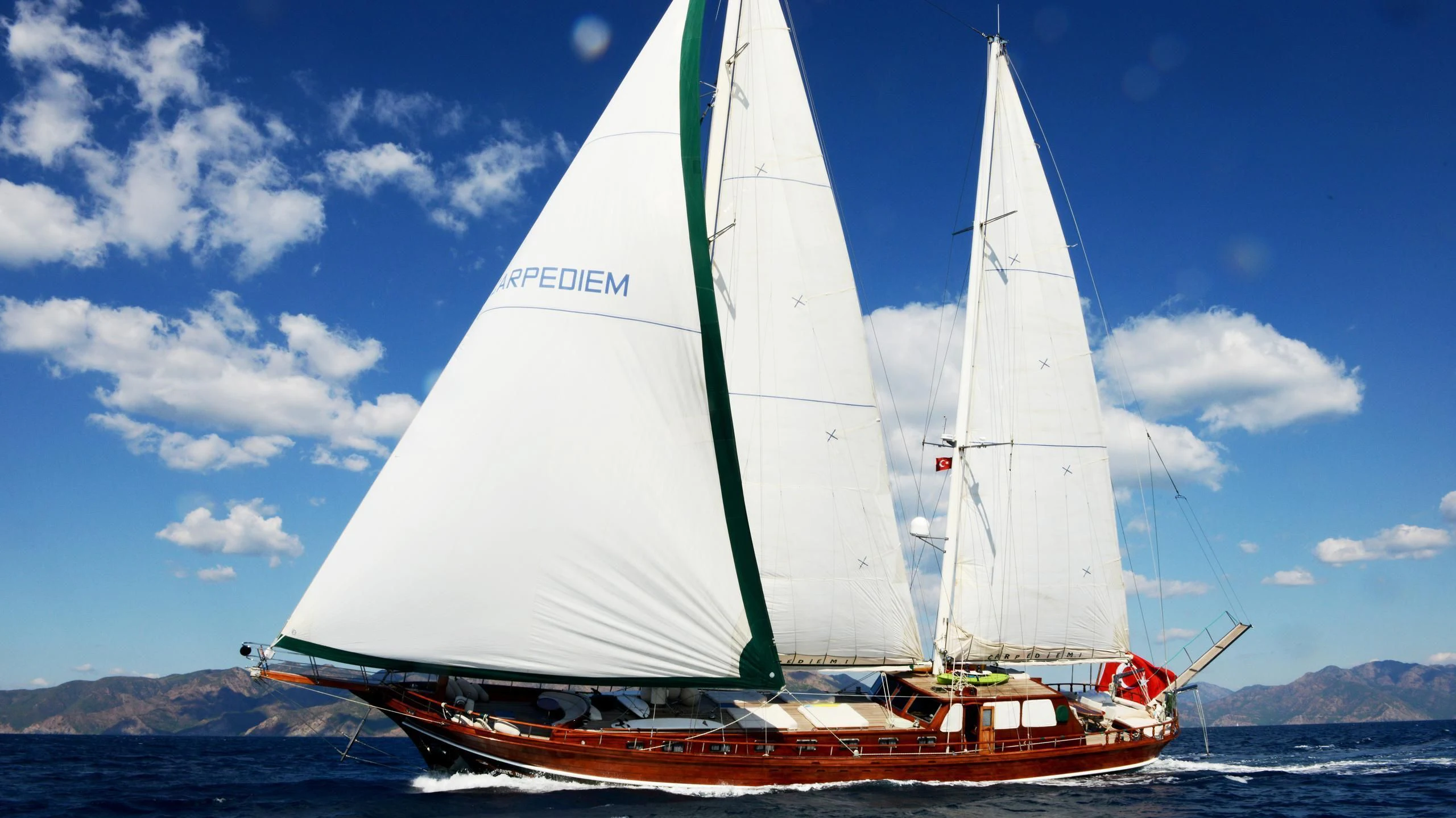 a sailboat on the water aboard CARPE DIEM 1 Yacht for Sale