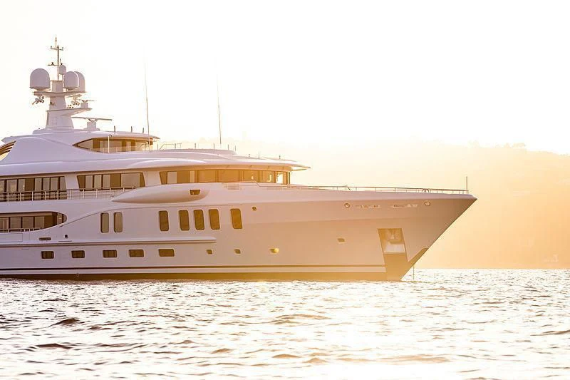 a large ship in the water aboard NENINKA Yacht for Sale