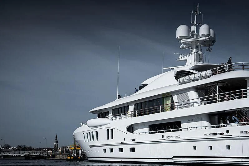 a large white yacht aboard NENINKA Yacht for Sale