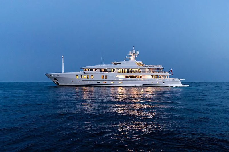 a large white ship in the water aboard NENINKA Yacht for Sale
