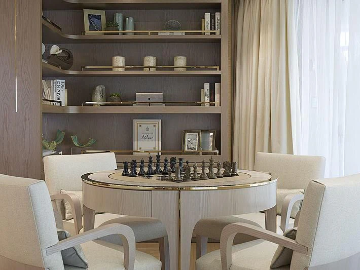 a table with a game console aboard NENINKA Yacht for Sale
