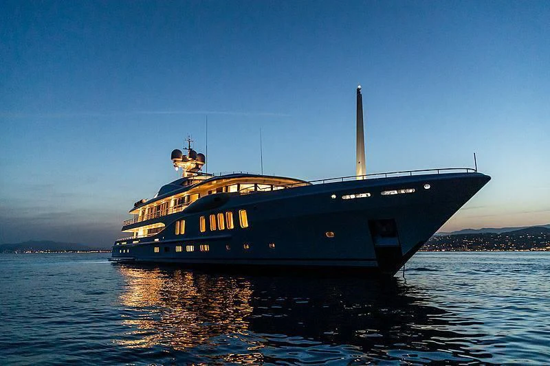 a large ship in the water aboard NENINKA Yacht for Sale