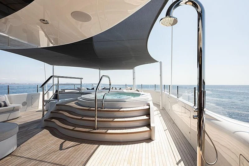 a boat on a deck aboard NENINKA Yacht for Sale